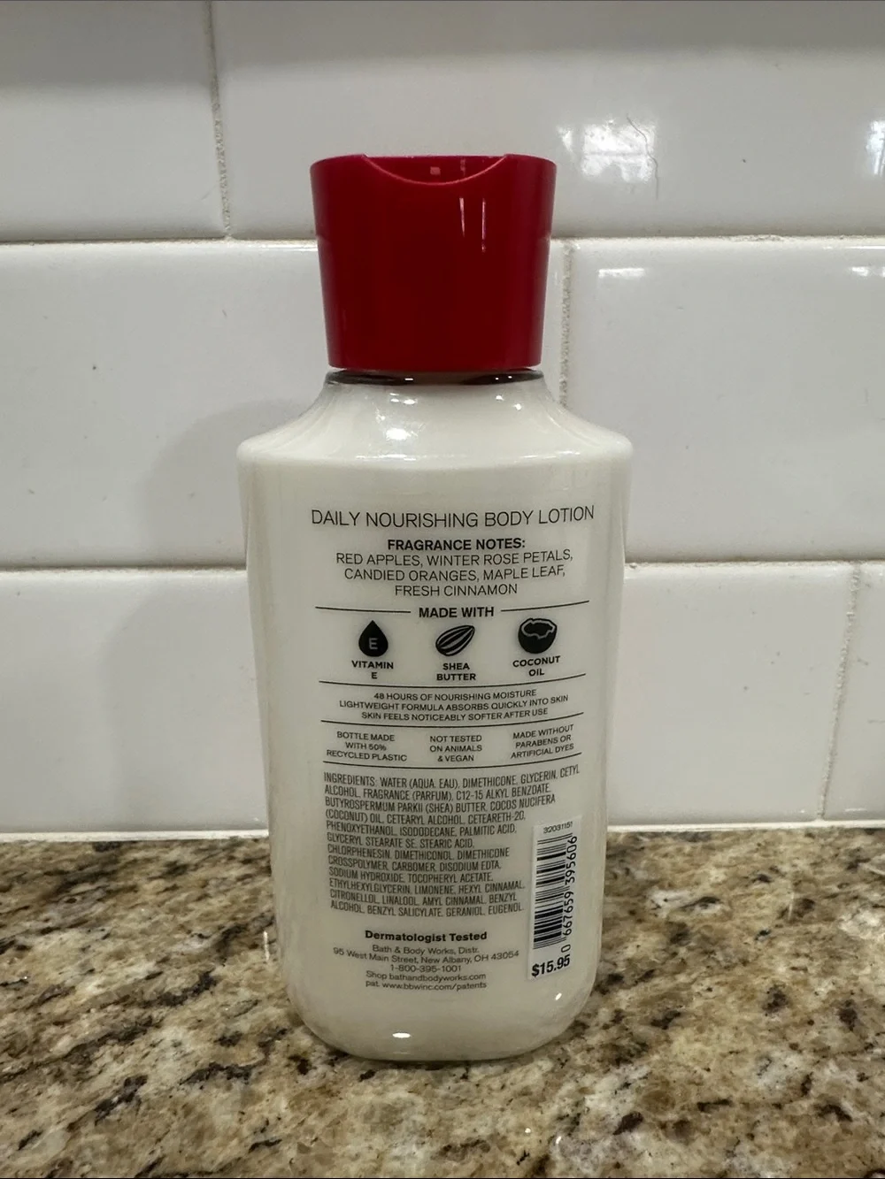 NEW Bath & Body Works Winter Candy Apple Body Lotion - Red 8 OZ